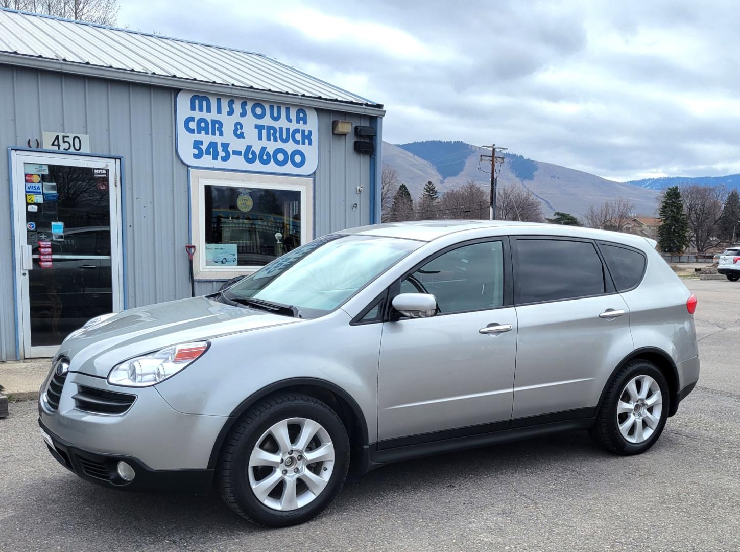 2007 Silver /Brown Subaru B9 Tribeca 5-Passenger (4S4WX82D574) with an 3.0L H6 DOHC 24V engine, 5-Speed Automatic Overdrive transmission, located at 450 N Russell, Missoula, MT, 59801, (406) 543-6600, 46.874496, -114.017433 - Photo#0